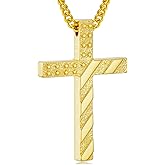 Vyrniss Gold American flag Cross Necklace for Men 18K Gold Cross Pendant with Bible Verse Minimalist Cross Christian Jewelry Religious Gifts(with Gift Box)
