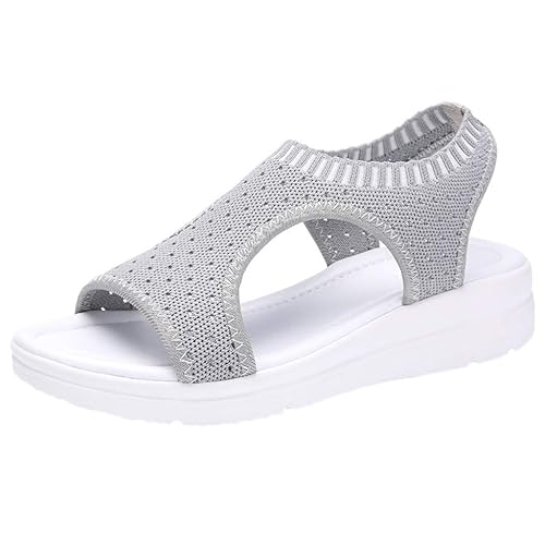 Makalon Damen Sommer Mode Freizeit Aushöhlen Leicht Weiche Komfort Baumwolle Wedges Sandalen Frauen Student Frühling Atmungsa