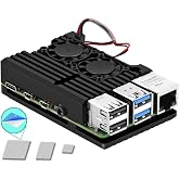 Armor Case for Raspberry Pi 4 - Metal Case with Dual Fan Aluminium Alloy, Pi 4 Heatsink