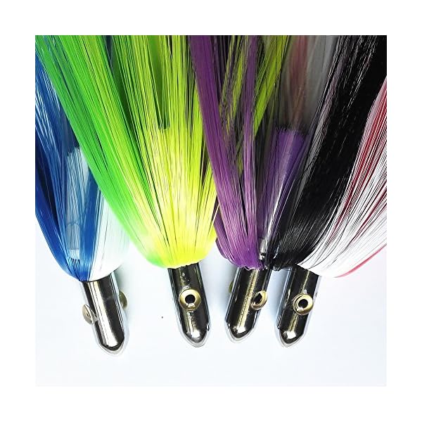 Krazywolf-Skirted-Hair-Teasers-Stripe-Chromed-Brass-Head-Trolling-Fishing-Lure2-36oz65-9