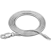 Dankadi Women 925 Sterling Silver Magic Snake Chain Necklace- Men 1.2MM Solid Snake Chain Flexible Choker 16"-30" Italian Silver 24K Gold Over Jewelry