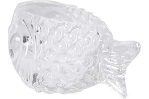TOPPERFUN Crystal Glass Fish-Shaped Dessert Bowl 160ml Beverage Cup for Cocktails, Juices, and Wine, Small