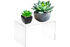 CLAY TONIC Durable 1-Pack Large Clear 5mm Thick Acrylic Display Risers for Kitchen Organizer and Storage,Display Food, Pantry Cabinet Shelf, Retail Display (1, 10.5x7x7 Inch)