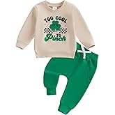 Nokpsedcb St Patricks Day Baby Boy Girl Outfit Cute Shamrock Sweatshirt Elastic Drawstring Long Pants Infant Spring Clothes