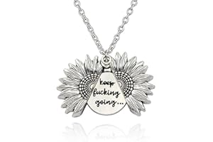 Sunflower Locket Necklace You are My Sunshine Engraved Pendant Necklace for Women Girls with Nice Gift Box