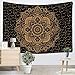 Popular Launched Mandala Tapestry Hippie Tapestries Mandala Bohemian Tapestry Gypsy Tapestry Indian Mandala Wall Tapestry for Bedroom Dorm Decor Wall Hanging (51.2 x 59.1 Inch, Black Gold)