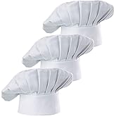 Hyzrz Set of 3 Pack Adult Chef Hat Adult Adjustable Elastic Baker Kitchen Cooking Chef Cap 3 Pieces