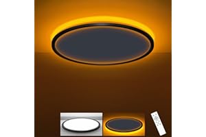 zemty 12 Inch Flush Mount Ceiling Light with Night Light 1800K, 3000K-6500K Selectable LED Light Fixture with Remote Control,