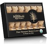 Mount Mansfield Maple Hand Stirred Organic Pure Vermont Maple Candy 16 oz | Soft maple leaf candy with a delicate crystal coating; one ingredient. GFFP certified gluten free, organic and non-GMO.