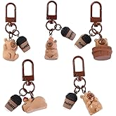 zaoalife 5Pcs Funny Capybara Resin Keychains, Creative Animal Keyring Handbag Hanging Pendant Charms Key Ring Accessories