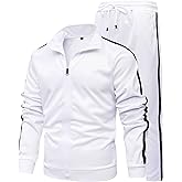 GXAMOY Men's Athletic 2 Pieces Tracksuit Casual Full Zip Jogging Sweat Suit Workout Sports Set Sportswear