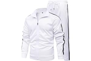 GXAMOY Men's Athletic 2 Pieces Tracksuit Casual Full Zip Jogging Sweat Suit Workout Sports Set Sportswear