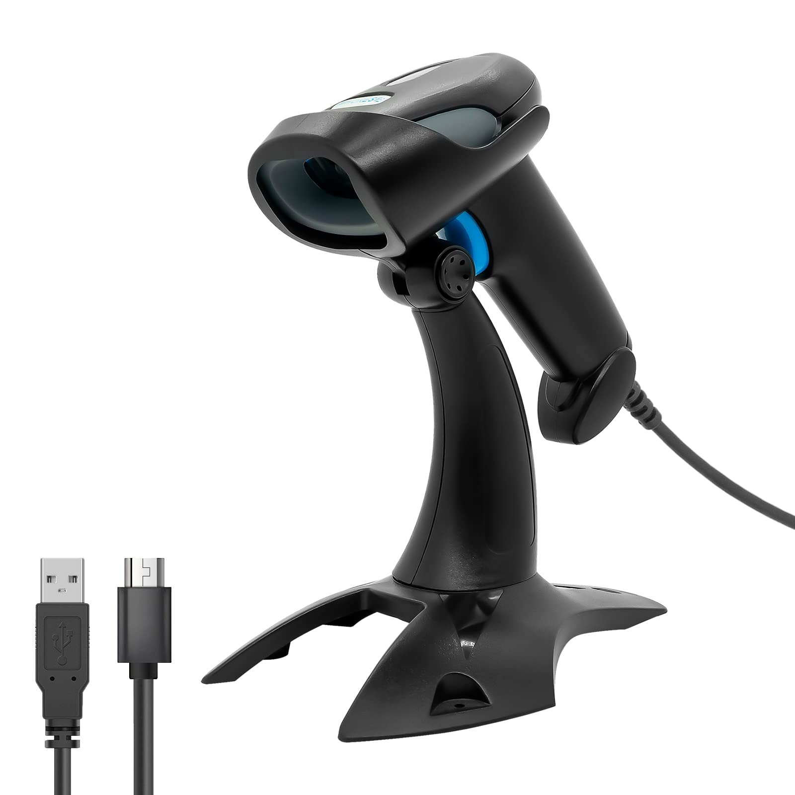 IMHORESE Barcode Scanner USB Wired 2D QR Code Scanner with Stand, PDF417 DataMatrix Screen Bar Code Reader for PC, Windows, Mac
