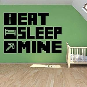 Eat Sleep My Gaming Poster Wall Sticker for Kid Room Decoration Mural Minecraft Vinyl House Sticker Bedroom Decor 56X76 cm