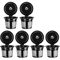Reusable K Cups, 6 Pack Universal Fit Reusable Coffee Filters with Food Grade Stainless Steel Mesh Eco-Friendly Coffee…
