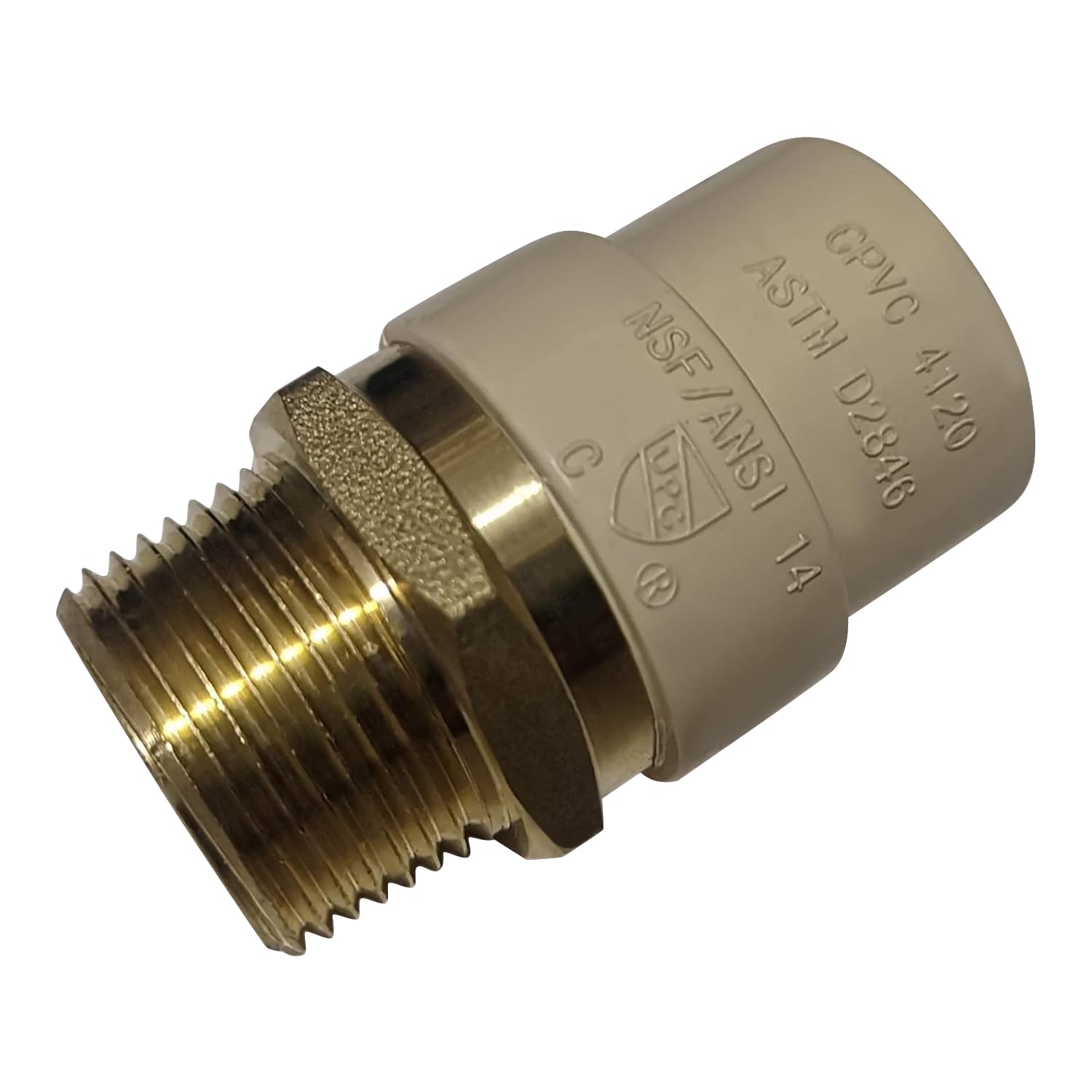 Photo 1 of 2 Pack XFITTING CPVC Transition Coupling | 3/4" CPVC x 3/4" MNPT