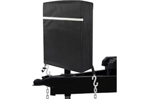 D&ONEHOS Electric Tongue Jack Cover for RV, Trailer, Camper, 900D Heavy Duty Waterproof Oxford Cloth with Reflective Strips, 14.8" H x 5.5" W x 10" D, Black