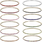 HOBBIESAY Sparkle Rhinestone Heart Bracelets for Women Crystal Bracelets Set Rhinestone Beaded Stretch Bracelet Jewelry Trendy Stackable Bracelet for Women Gift