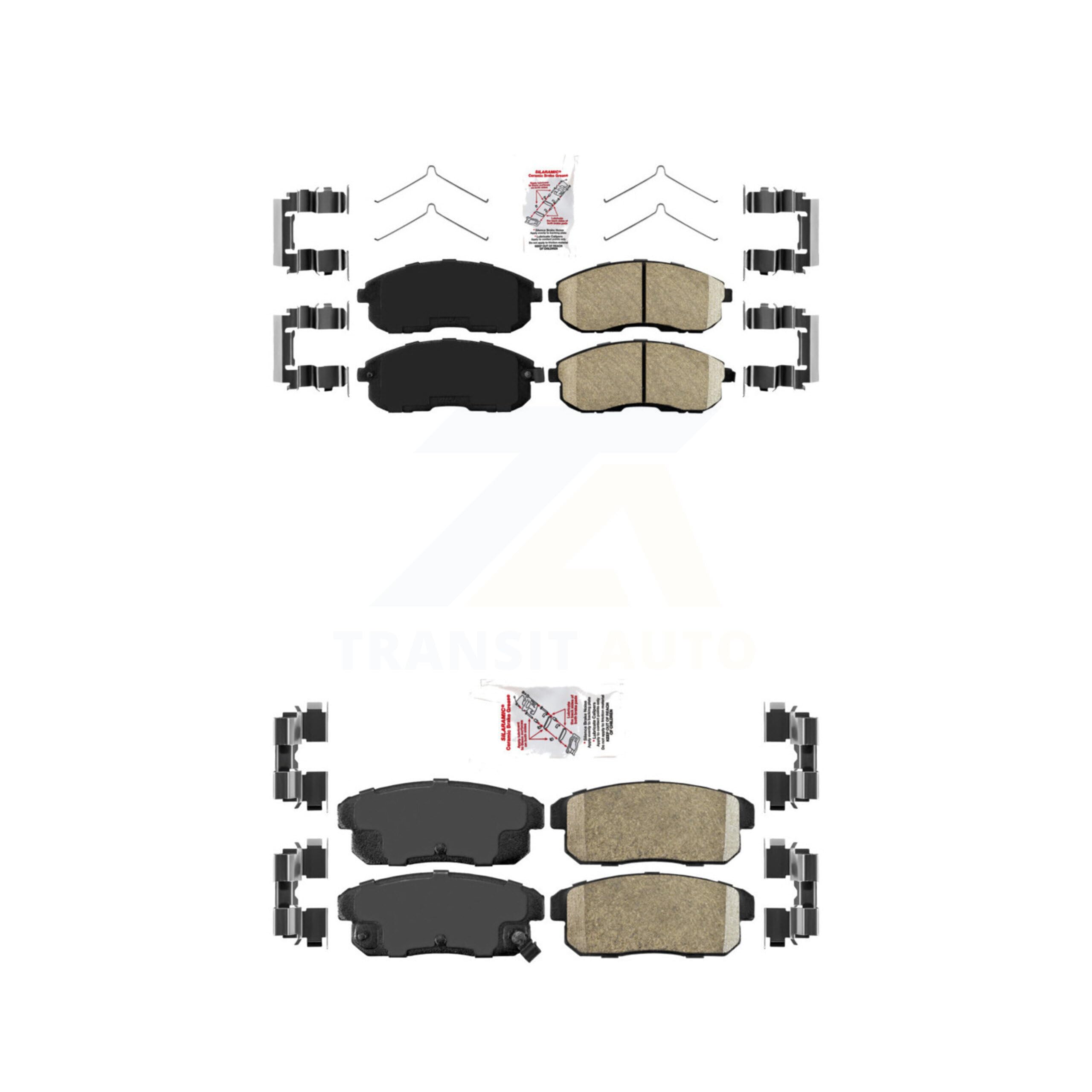 AmeriBRAKES Front Rear Ceramic Disc Brake Pads Kit