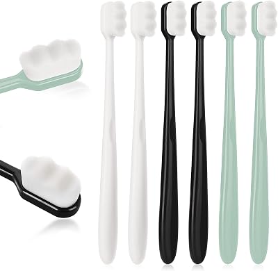 WLLHYF 6 PCS Extra Soft Toothbrushes Nano Micro 20000 Bristles Sterile Fiber