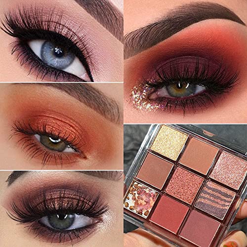 AMY'S DIARY PROFESSIONAL MAKEUP Ultimate Red EyeShadow Palette, Eyeshadow Pallete, Highly Pigmented Eye Makeup Palette, Shimmer Metallic Eyeshadow Pallet,waterproof（D）