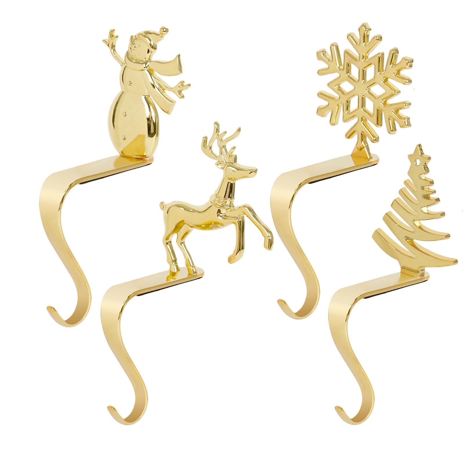 Photo 1 of Little Glee Christmas Stocking Holders Stocking Hanger of 4, Suitable for Fireplace Home Christmas Decorations