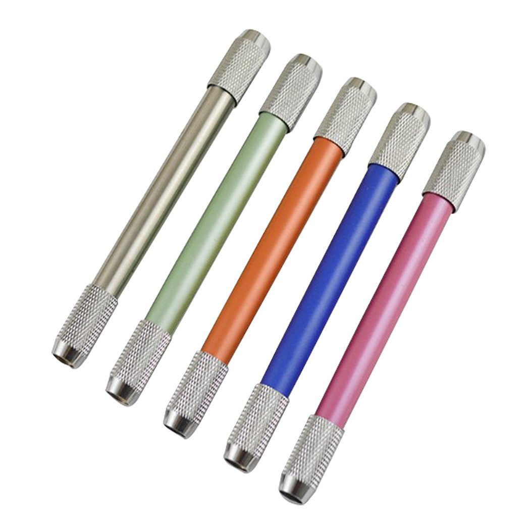 Sipliv Dual Head Metal Pencil Holder Pencil Extender for Sketch & Charcoal Pencil, School Office Art Write Tool, 5 Pieces a Set