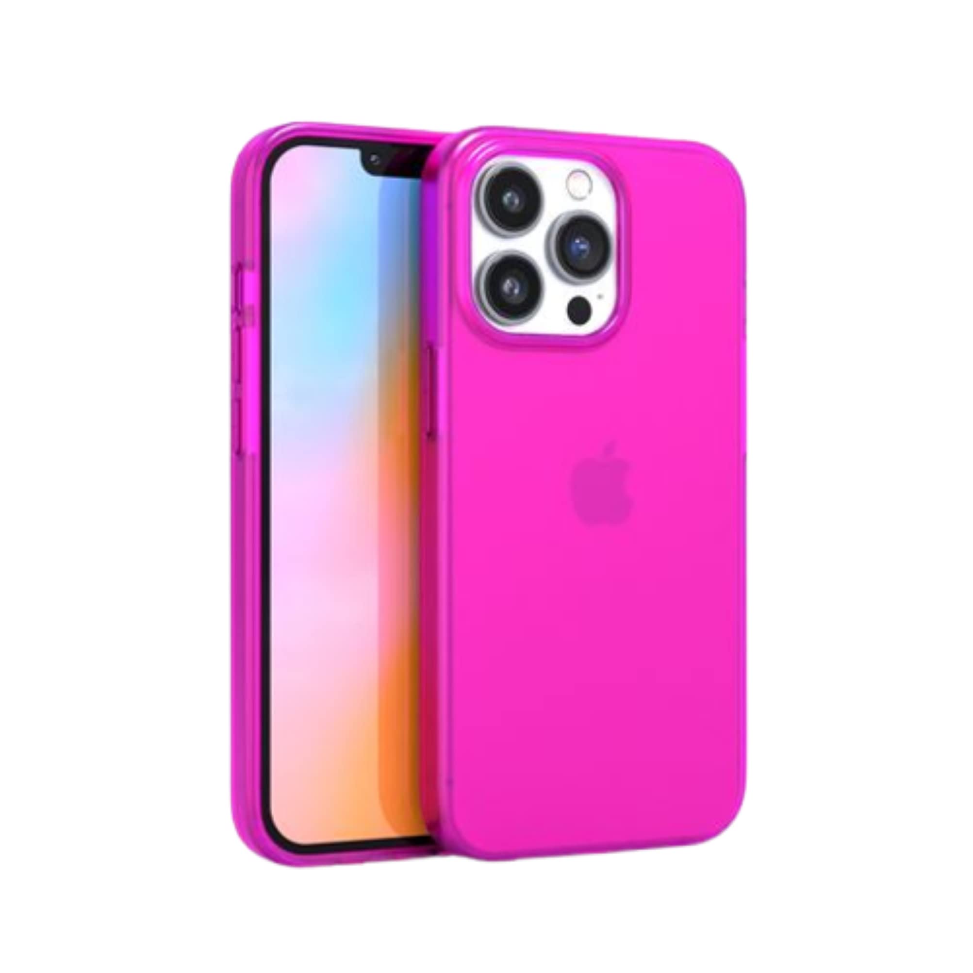 FELONY CASE - iPhone 12 Pro Max Neon Pink Clear Protective Case, TPU and Polycarbonate Shock-Absorbing Bright Cover - Crack Proof with a Gloss Finish - Full iPhone Protection — image 1