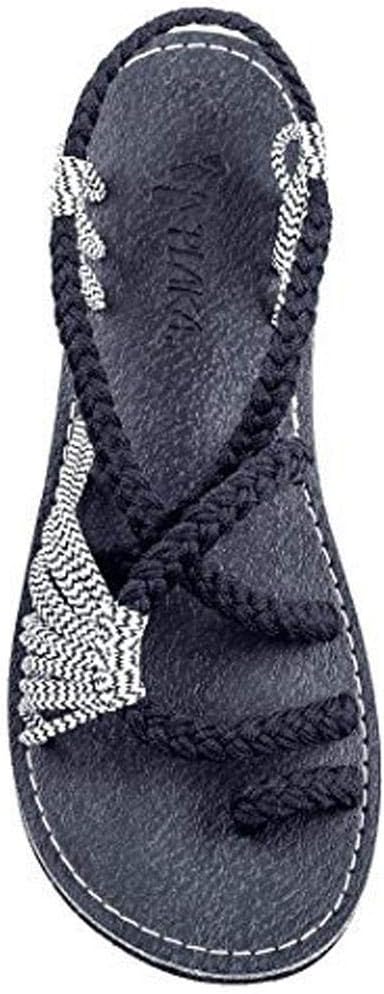 Kindsells Women Fashion Cross Criss Patchwork Weave Sandals Shoes Sandals