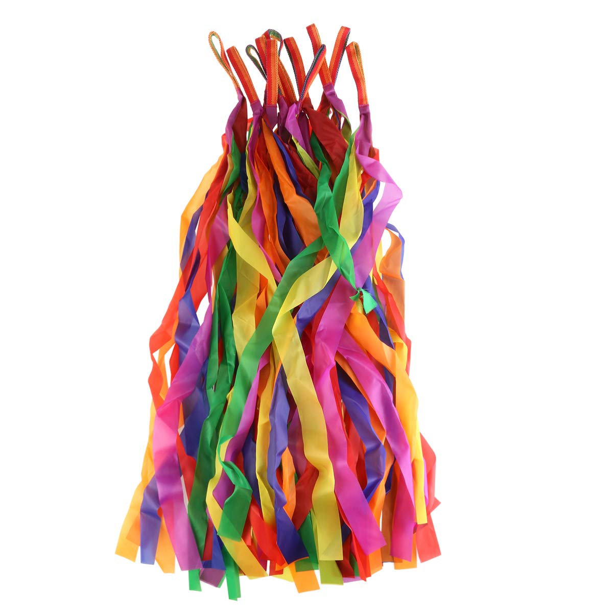 Toyvian Rainbow Dance Ribbons Streamers Rhythmic Gymnastics Ribbon Wands for Kids Artistic Dancing Baton Twirling Bike Decoration 12pcs