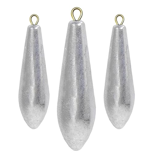 Atibin Drop Shot Fishing Weight Sinker Teardrop Saltwater Fishing Weights  Lead Casting Egg Fishing Sinker Bass Streamlined Removable 20pcs 3/8oz in 