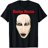 Marilyn Manson Big Face Red Lips Official Graphic Tees T Shirts for Men and Women