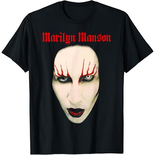 Amazon.com: Marilyn Manson – Face And Flag T-Shirt : Clothing