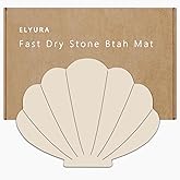 Elyura Shell Shape Diatomite Stone Bath Mat Shower Mat Quick-Dry, Non-Slip, Easy to Clean for Bathroom Floor