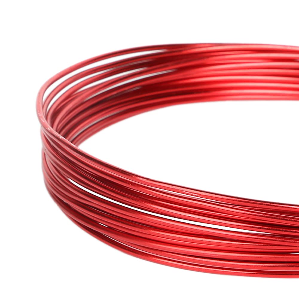 Jewellery wire,aluminium wire,jewellery wire,craft wire,soft and flexible wire,wire for jewellery,decorative parts,DIY sculptures,wreath making and bonsai trees,aluminium craft wire,red,0.8 mm,20 m