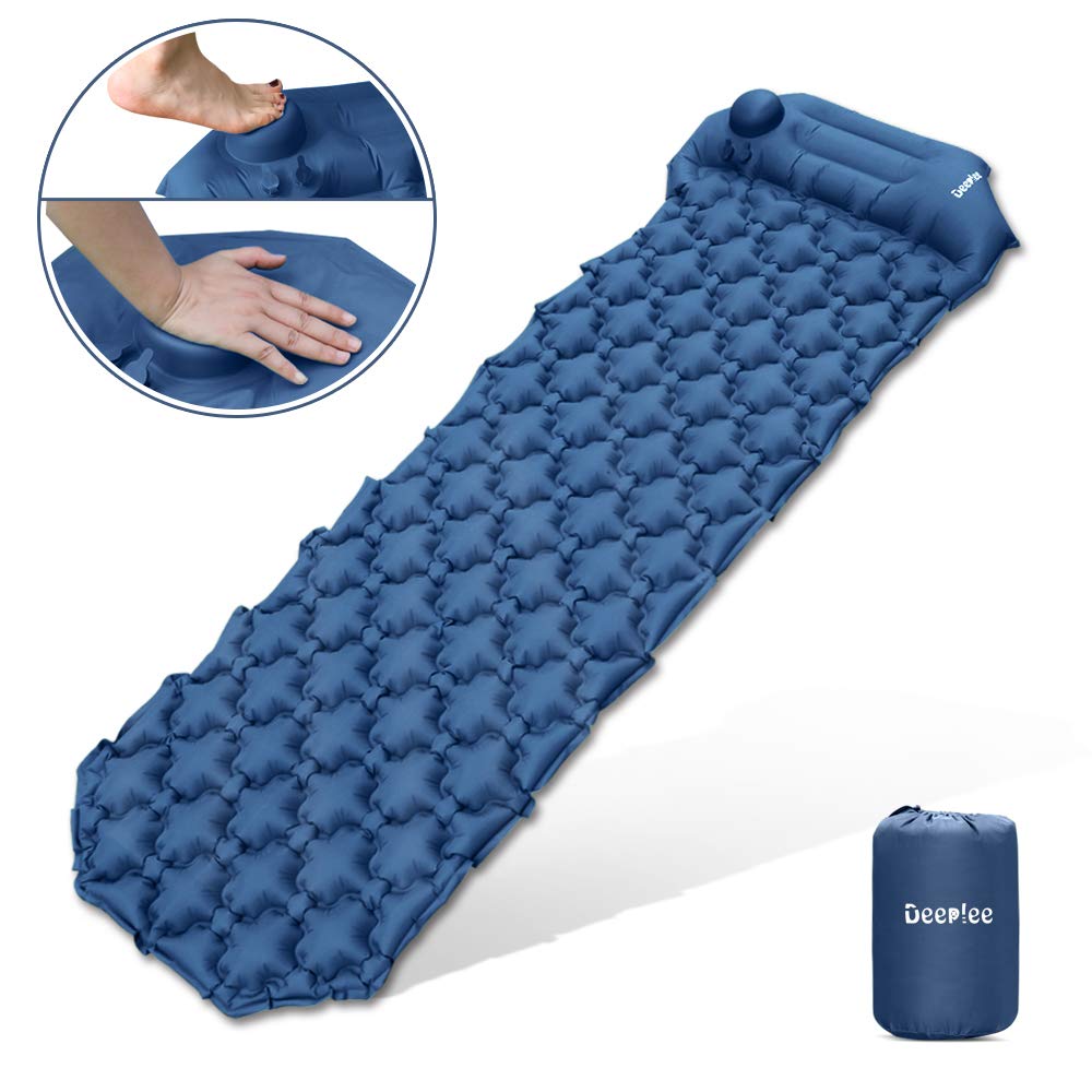 Deeplee Camping Mat, Inflatable Sleeping Mat with Pillow, Ultralight