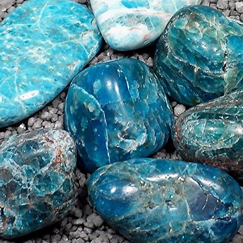 Blue Apatite Tumble Polished Crystal Stone, 1 pc, Sizes 1.1 to 1.7 Inch, TS1279