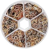 970 Pcs Multicolour Metal Jump Rings Small Crafts Jump Jewelry Connectors Assorted Size Connector Rings Open O for Keychain Making Jewelry Findings,Jewelry Making Jump Rings