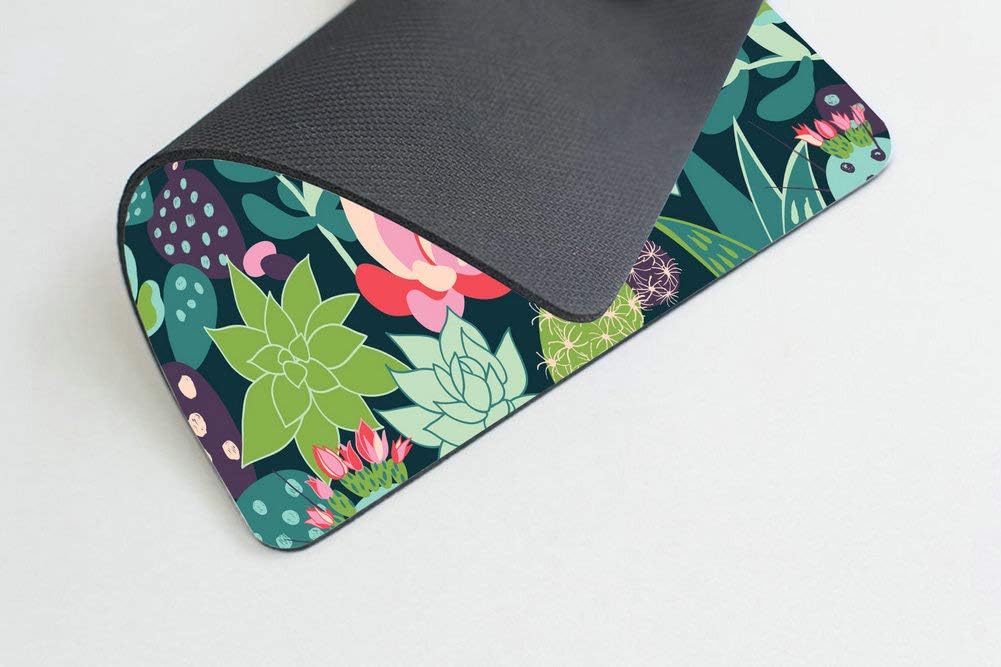 Wasach Gaming Mouse Pad Custom,Trendy Tropical Succulents and Cactuses Mouse pad Customized Rectangle Non-Slip Rubber Mousepad - Image 5