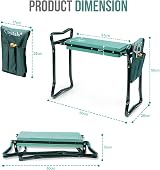 Crystals Heavy Duty Portable Garden Kneeler Stool with Tool Bag view 2