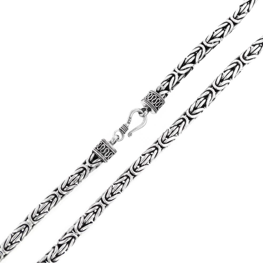 4mm Byzantine Chain With Removable Endcap Handmade 925 Sterling Silver Necklace