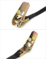 QWORK 4 Pack Ratchet Tie Down Straps 6m x 25mm Heavy Duty Nylon Trailer view 3