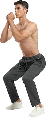 HCSS Mens Joggers Tracksuit Bottoms Grey Grey06 3XL Cotton Zip Pockets view 6