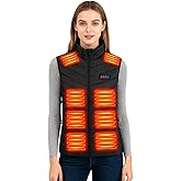 THEKUKU Heated Vest for Women with 7.4V 30000mAh Battery Pack, 26 Heated Zones, 3s Quick Sleeveless Jacket-Black