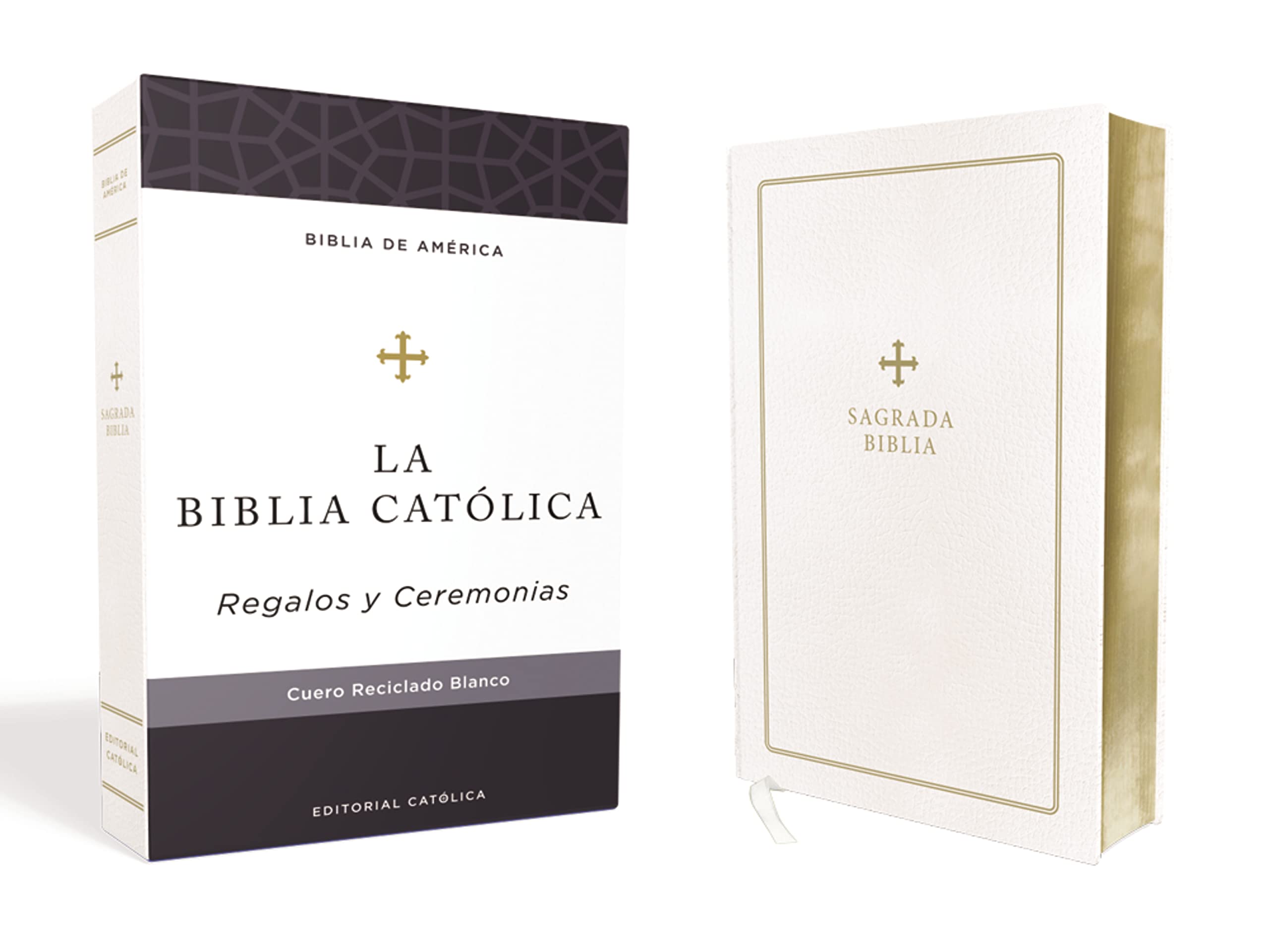 Biblia Católica, Regalos y Ceremonias, Piel reciclada, Blanco, Comfort Print (Biblia De America) (Spanish Edition) Biblia Católica, Regalos y Ceremonias, Piel reciclada, Blanco, Comfort Print (Biblia De America) (Spanish Edition) Leather Bound