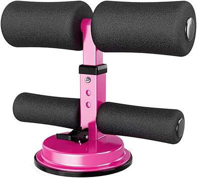 Amazon 腹筋器具 シットアップマシーン 腹筋マシーン 多機能 腕立て 足 トレーニングマシン コンパクト 吸盤式 ポータブル 足固定 室内運動 フィットネス 高さ調整 3段階調節 ペダル付き 足保護機能 取り扱い説明書付き ピンク黒 Aokeou 腹筋器具