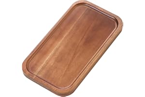 HOMKULA Small Solid Acacia Wood Serving Trays and Platters - Wooden Mini Charcuterie Boards, Rectangle Cheese Board for Food,