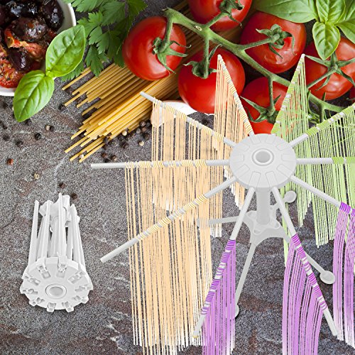 Pasta Drying Rack,Collapsible Noodles Hanging Rack Food Grade ABS Plastic Noodles Stander with 10 Bar Handles