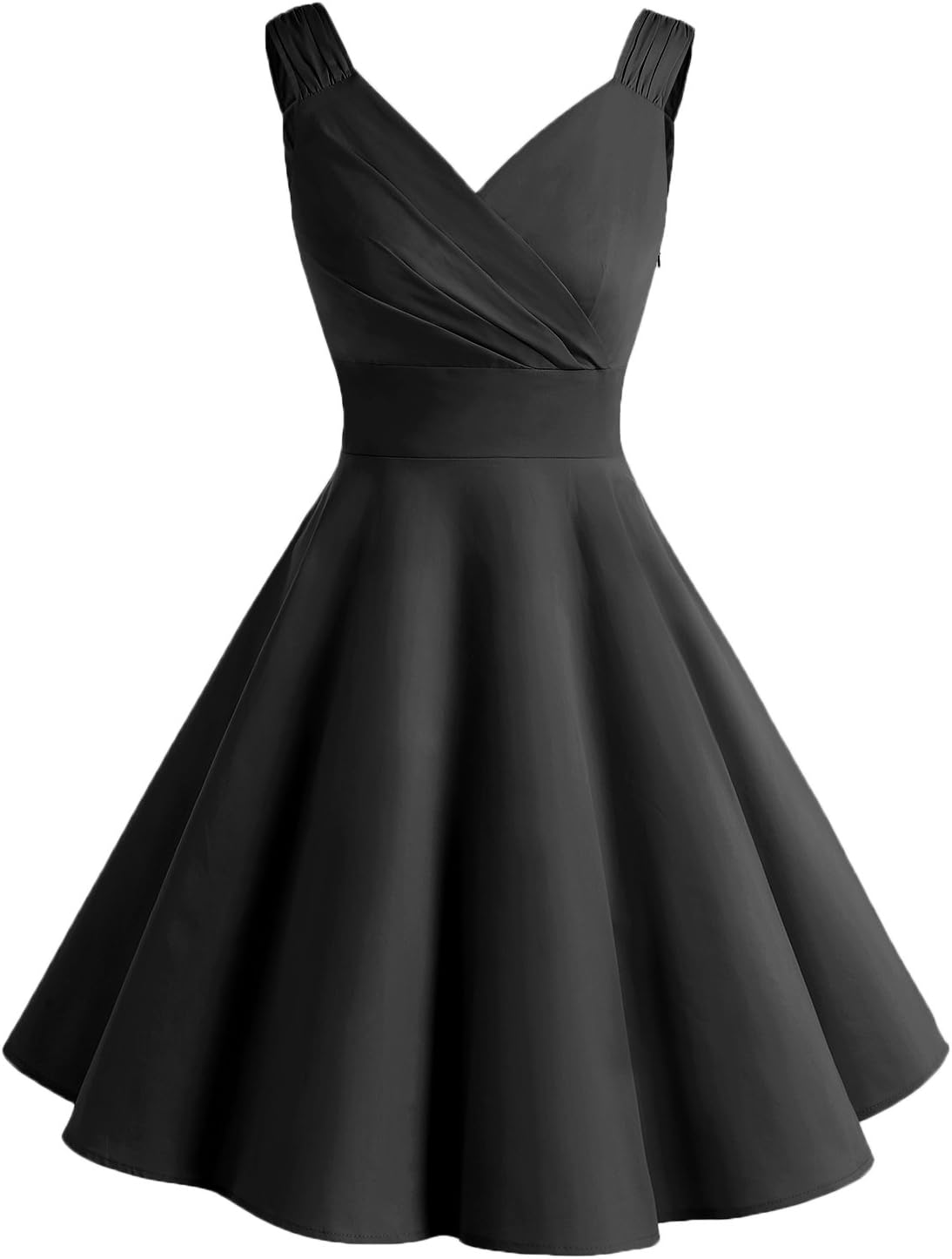 Bridesmay Women's Vintage Dresses 1950s A-line Retro Swing Party Dress Black S