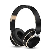 RAT TAIL Bluetooth Headset, Chat- Comfortable Over Ear Stereo Wireless Headphones with Mic, Soft Earmuffs/Foldable/SD/TF/FM Radio, 20H Playtime, Great for Music/Tour/Gym/Game/Chat (Classical Black)